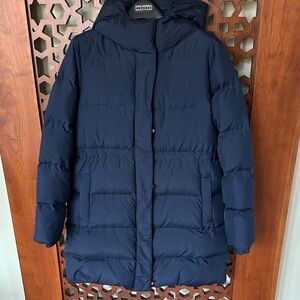 JCrew Navy Hooded Puffer Coat